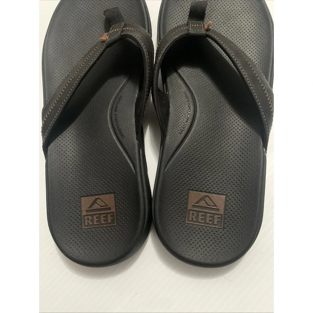 Reef Cushion Phantom 2.0 LE Flip Flop Sandals Leather Foam Men's Black US13 EU46